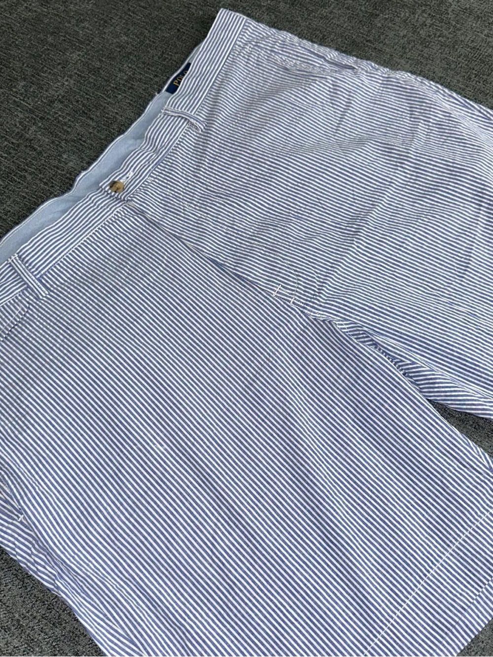 Polo Ralph Lauren Shorts Mens 44B Blue White Seersucker Stretch Classic Fit golf